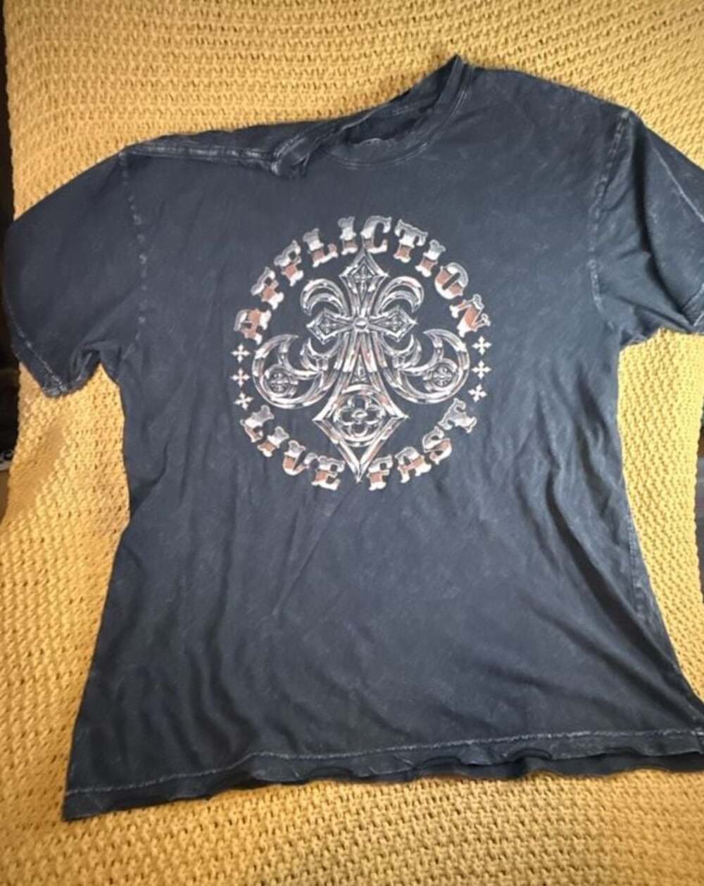 Affliction Distressed Live Fast Graphic T-Shirt 3XL
